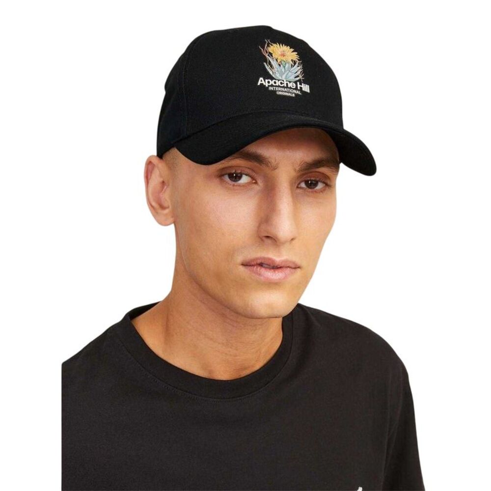 Jack And Jones Mens Apache Hill Baseball Cap / Black/Yellow